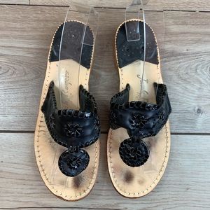 Jack Rogers | Black Leather Strap | Size 7